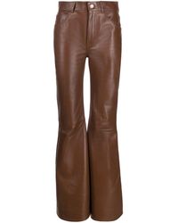 Chloé - Flared Leather Trousers - Lyst