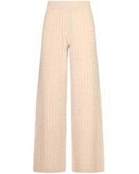 Agnona - Cable-Knit Wide-Leg Trousers - Lyst