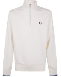 Fred Perry - Half Zip Sweatshirt - Lyst