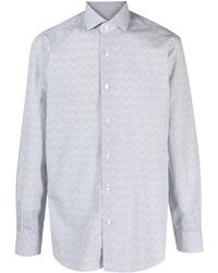 Barba Napoli - Micro-Pattern Cotton Shirt - Lyst