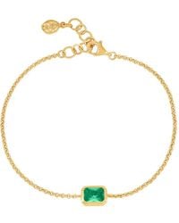 Dower & Hall - Octagon Garnet Chain Bracelet - Lyst