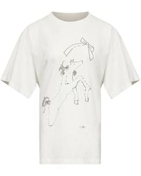 MM6 by Maison Margiela - Horse Print Cotton T-Shirt - Lyst