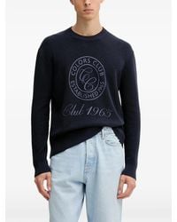 Benetton - Logo-Print Crew-Neck Sweater - Lyst