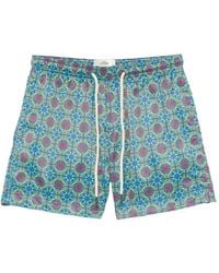 Peninsula - Panarea Geometric-Print Drawstring Swim Shorts - Lyst