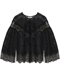 Munthe - Valiance Lace-Panelled Embroidered Blouse - Lyst