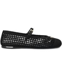 Prada - Openwork Strap Ballerina Shoes - Lyst