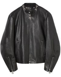 Gucci - Leather Jacket With Horsebit - Lyst
