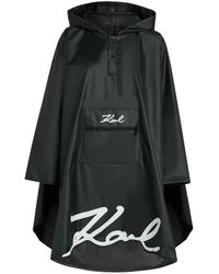 KARL LAGERFELD - Hooded Rain Poncho - Lyst