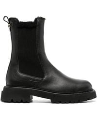 Ferragamo - Logo-Embossed Leather Chelsea Boots - Lyst