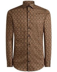 Etro - Cotton Satin Shirt With Medallion-Motif - Lyst