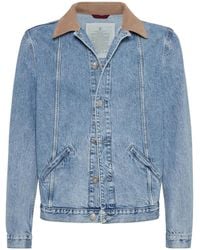 Brunello Cucinelli - コントラストカラー デニムジャケット - Lyst
