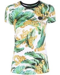 Philipp Plein - T-Shirt Fleuri À Logo Imprimé - Lyst