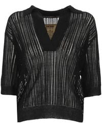 Uma Wang - Pullover Mit Ziernaht Und V-Ausschnitt - Lyst
