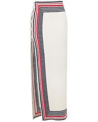 Rabanne - Striped Knitted Skirt - Lyst