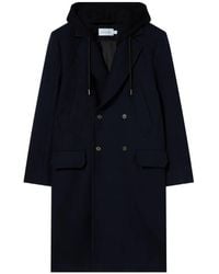Off-White c/o Virgil Abloh - Wool Varsity Hooded Double-Breasted Coat - Lyst