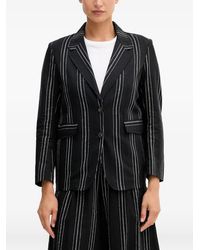 Benetton - Pinstripe-Pattern Notched-Lapels Blazer - Lyst