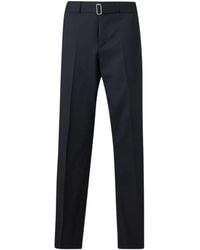 Lardini - Belted Pressed-Crease Trousers - Lyst