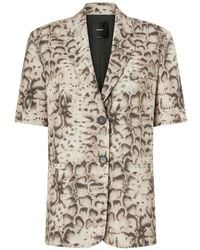 Pinko - Short-Sleeved Jacket With Snake Print - Lyst