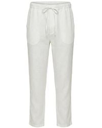 120% Lino - Drawstring-Waistband Linen Trousers - Lyst