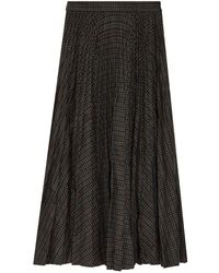 Balenciaga - Check-Pattern Midi Skirt - Lyst