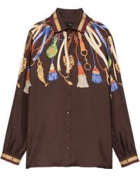 Etro - Tassel-Print Silk Shirt - Lyst