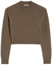 Jil Sander - Wool Blend Cropped Sweater - Lyst
