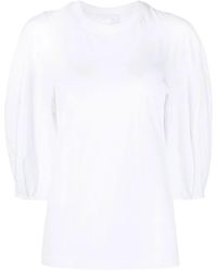 Chloé - T-Shirt Met Geborduurd Logo - Lyst