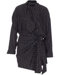 Isabel Marant - Gepunktetes Kleid mit Bindegürtel - Lyst