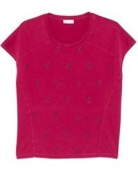 Liu Jo - Jersey T-Shirt With Gemstones - Lyst