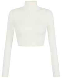Elisabetta Franchi - Gerippter Pullover mit Knöpfen - Lyst