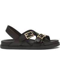 Fendi - Ff Baguette Sandalen Mit Logo-Schnalle - Lyst
