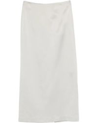 Brunello Cucinelli - Falda midi con dobladillo recto - Lyst