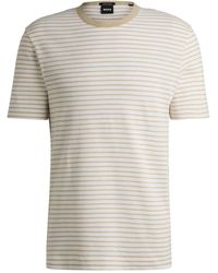 BOSS - T-Shirt A Righe - Lyst