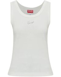 KENZO - Signature Logo-Embroidered Cotton Tank Top - Lyst