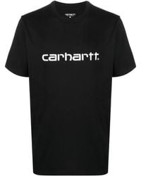 Carhartt - Crewneck Cotton T-Shirt With Logo Print - Lyst