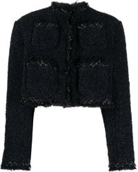 Sacai - Cropped Tweed Jacket - Lyst