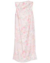BERNADETTE - Elora Floral-Print Strapless Midi Dress - Lyst
