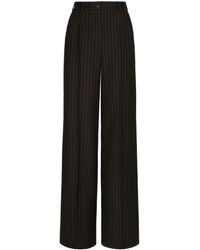 Dolce & Gabbana - Wide Leg Pinstripe Trousers - Lyst