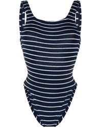Hunza G - Striped Crinkled One-piece Swimsuit - Women's - Recycled Polyester/polyamide/lycra - Lyst