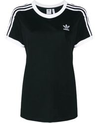 adidas - Classic Stripe Detail T-Shirt - Lyst