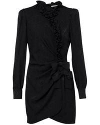 Alessandra Rich - Robe Courte En Jacquard De Soie À Volants - Lyst