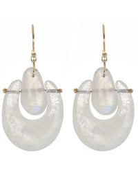 Ten Thousand Things - 18kt Yellow Gold Small O'keeffe Moon Stone Earrings - Lyst