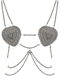 Patrizia Pepe - Rhinestone-Embellished Chain Bra - Lyst