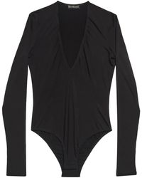 Balenciaga - V-Neck Long-Sleeves Bodysuit - Lyst