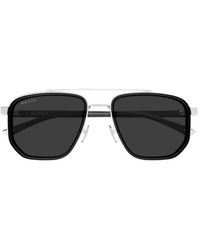 Gucci - Navigator Geometric-Frame Tinted Sunglasses - Lyst