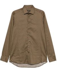 Etro - Geometric-Print Long-Sleeve Shirt - Lyst