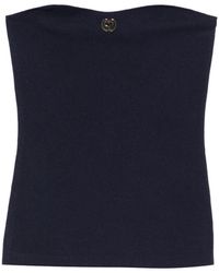 Maje - Contrast-Knit Bustier Top - Lyst