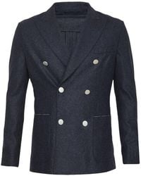 Tonello - Double-Breasted Flannel Blazer - Lyst