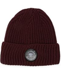 C.P. Company - Logo-Patch Ribbed-Knit Beanie Hat - Lyst