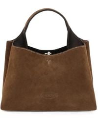 Tod's - Micro T-Stitch Suede Tote Bag - Lyst